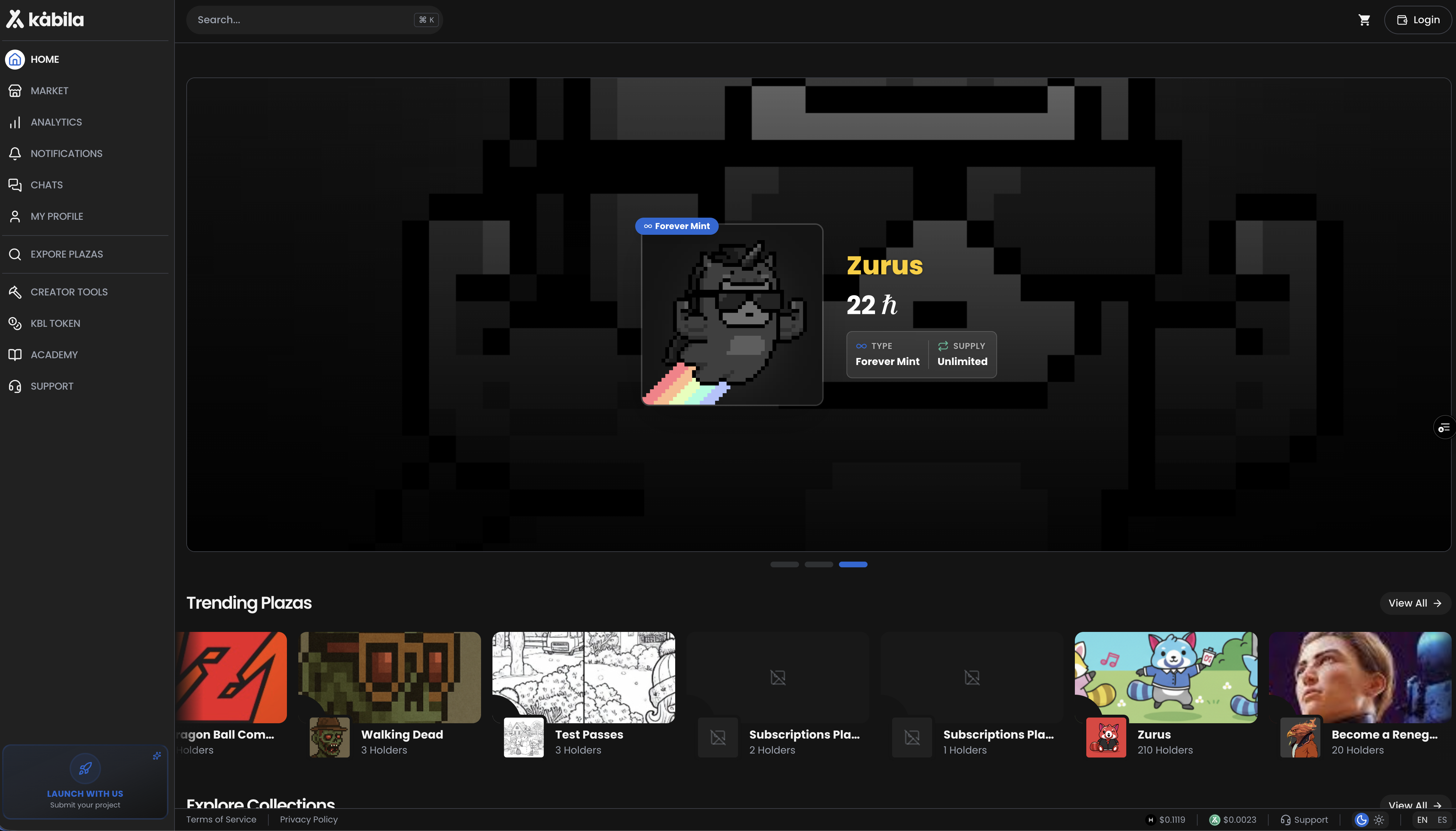Kabila Market - Next-gen NFT marketplace with minting, trading, and launchpad flows, designed for scale, low fees, and a seamless creator experience.